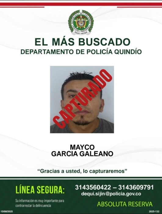 cartel más buscados quindio