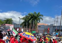 Sindicatos y organizaciones sociales marcharon en Pereira y Dosquebradas para exigir garantías laborales y una reconstrucción digna