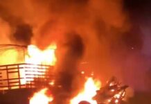 Accidente en el puente Helicoidal de Calarcá: tractocamión se incendió y dejó tres personas lesionadas